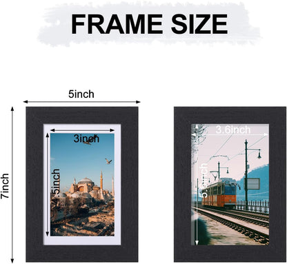 Durable Picture Frames 4x6, 5x7, 8x10, 11x14 | Black Frame with Mat | 1 Pack