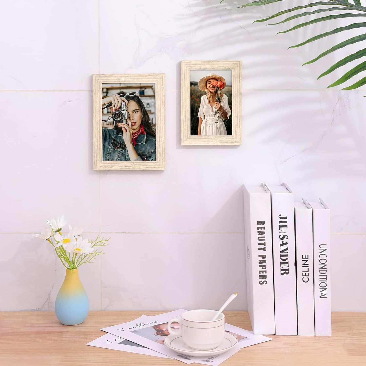 Durable Picture Frames 4x6, 5x7, 8x10, 11x14 | Oak Frame with Mat | 1 Pack