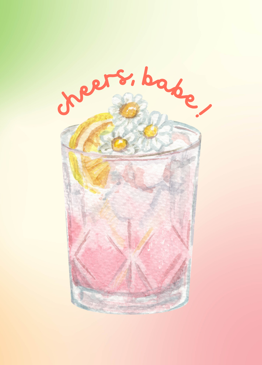 Cheers, Babe! | Congratulations Card