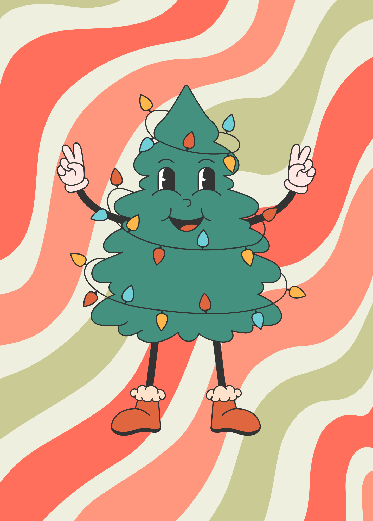 Groovy Christmas Tree | Christmas Card