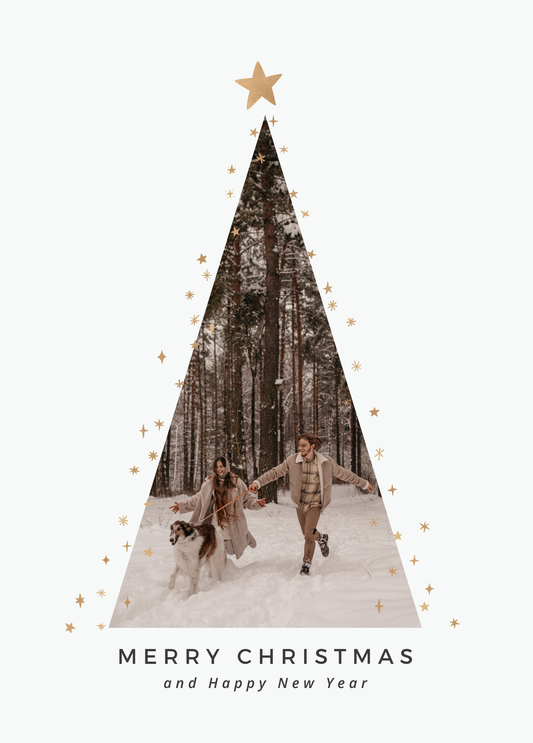 Merry Christmas and Happy New Year Photo Card | Christmas Card | Christmas Tree Card