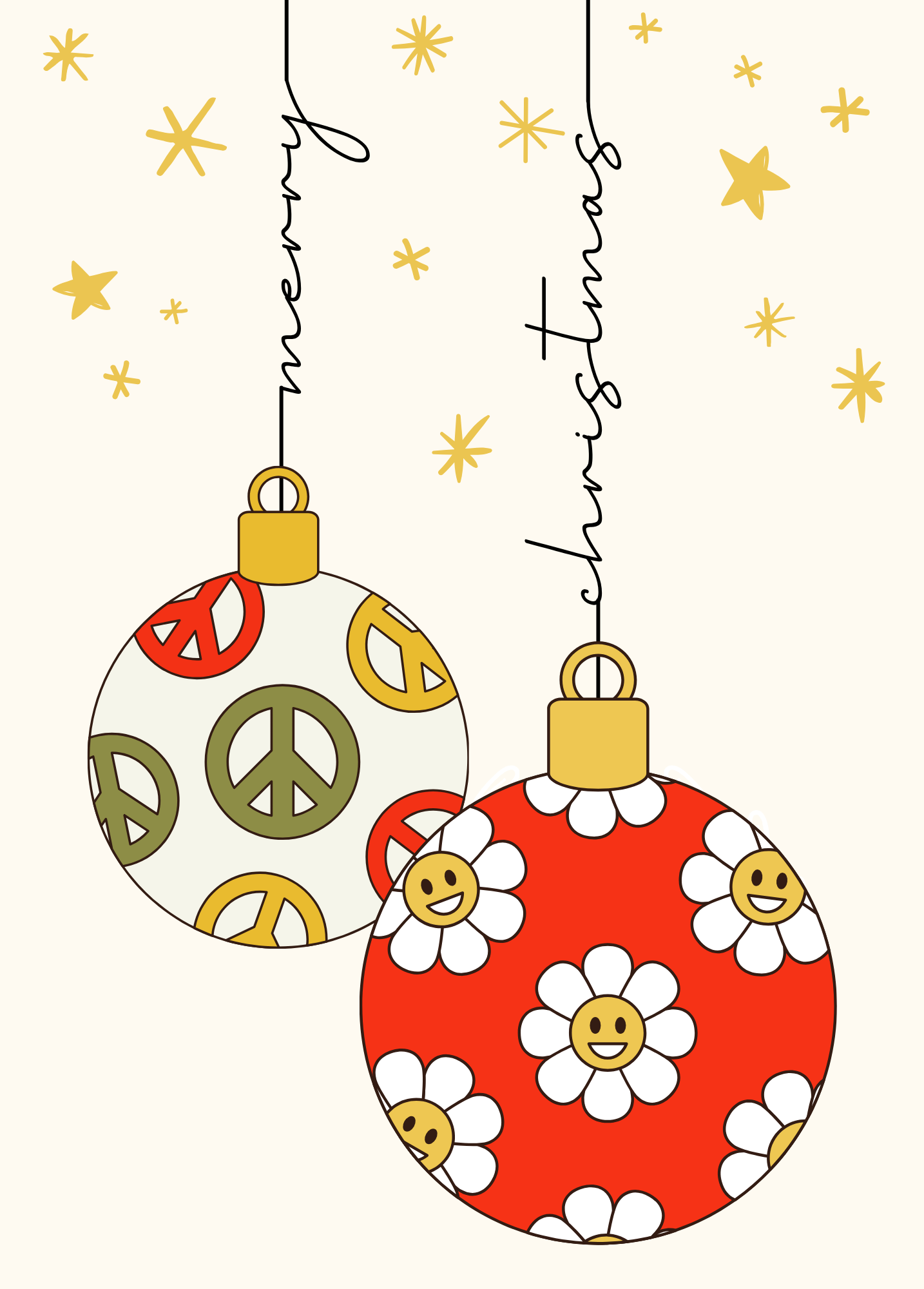 Groovy Ornaments | Christmas Card