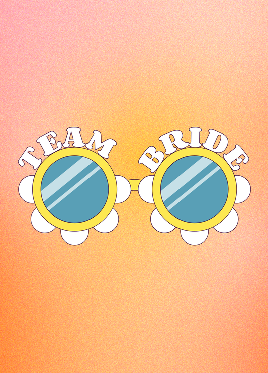 Team Bride Groovy Glasses| Bachelorette Card